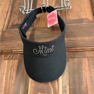 Black Visor with Rhinestone 'Mimi' Design Women’s